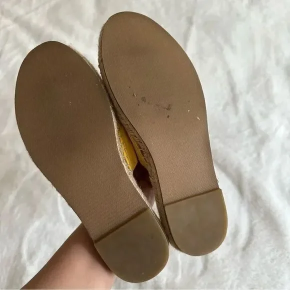 J.Mclaughlin Aries Yellow Scalloped Espadrille Slip On Sandals Size 8 - Picture 5 of 8